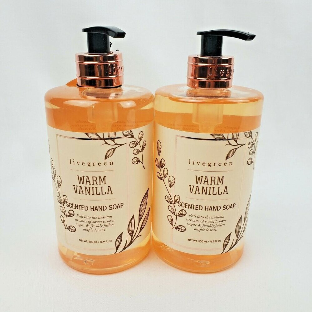 2X Livegreen Warm Vanilla Scented Hand Soap 16.9oz each